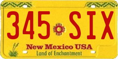 NM license plate 345SIX