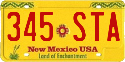 NM license plate 345STA