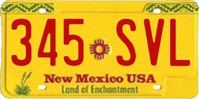 NM license plate 345SVL