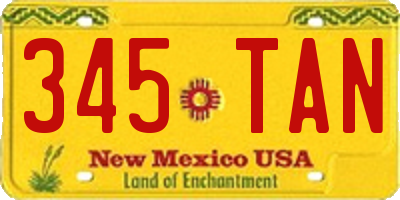 NM license plate 345TAN