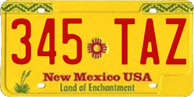 NM license plate 345TAZ