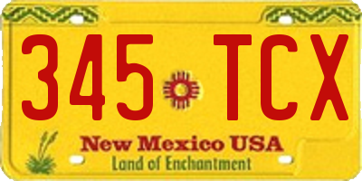 NM license plate 345TCX