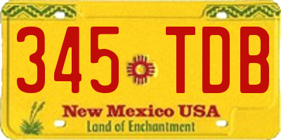 NM license plate 345TDB