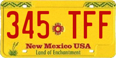 NM license plate 345TFF