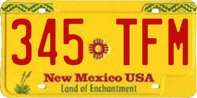 NM license plate 345TFM