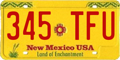 NM license plate 345TFU