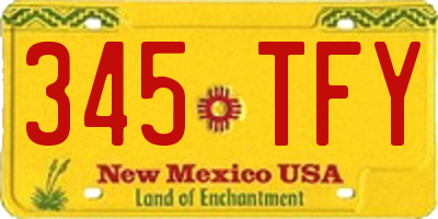 NM license plate 345TFY