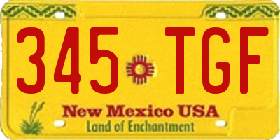 NM license plate 345TGF