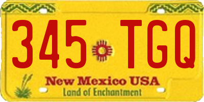 NM license plate 345TGQ
