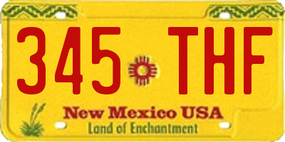 NM license plate 345THF