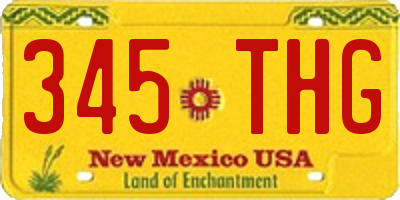 NM license plate 345THG