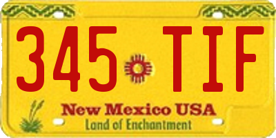 NM license plate 345TIF