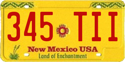 NM license plate 345TII