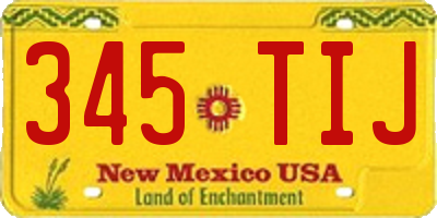 NM license plate 345TIJ