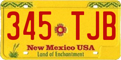 NM license plate 345TJB