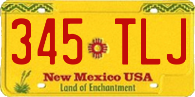 NM license plate 345TLJ