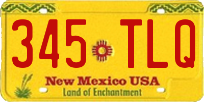 NM license plate 345TLQ