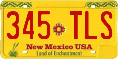 NM license plate 345TLS