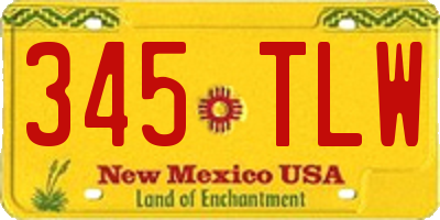 NM license plate 345TLW
