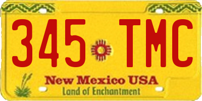 NM license plate 345TMC