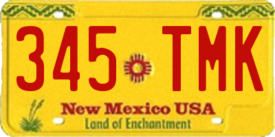 NM license plate 345TMK