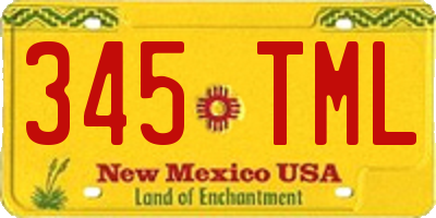 NM license plate 345TML