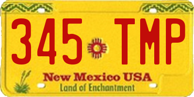 NM license plate 345TMP