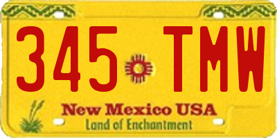 NM license plate 345TMW