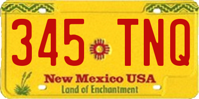 NM license plate 345TNQ