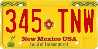 NM license plate 345TNW