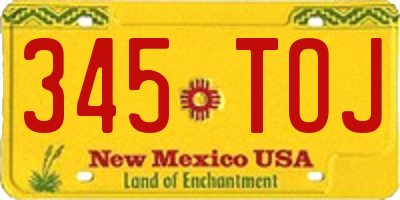 NM license plate 345TOJ