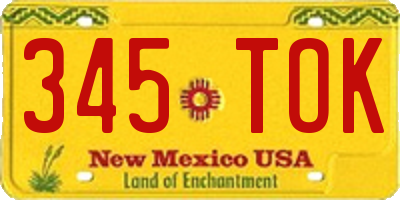 NM license plate 345TOK