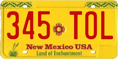 NM license plate 345TOL