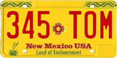 NM license plate 345TOM