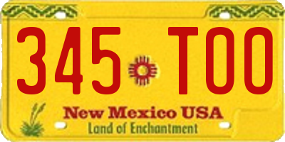 NM license plate 345TOO