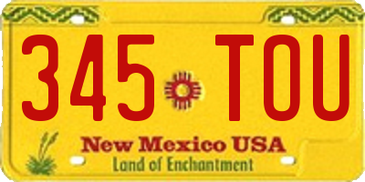 NM license plate 345TOU