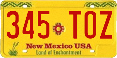 NM license plate 345TOZ