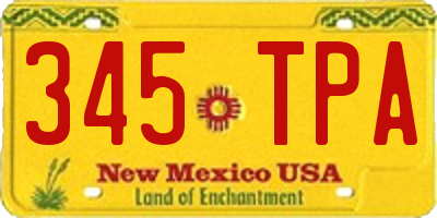 NM license plate 345TPA