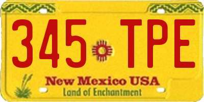 NM license plate 345TPE