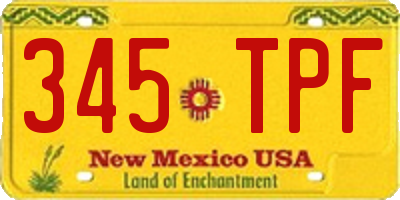NM license plate 345TPF