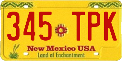 NM license plate 345TPK