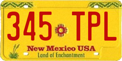 NM license plate 345TPL