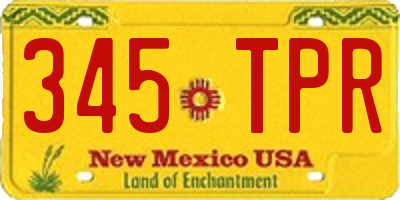 NM license plate 345TPR
