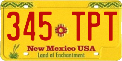 NM license plate 345TPT