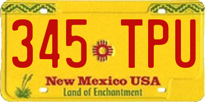 NM license plate 345TPU