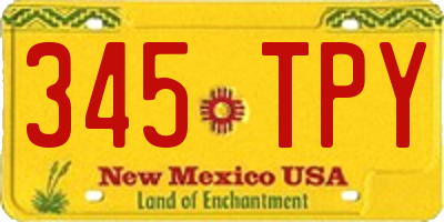 NM license plate 345TPY