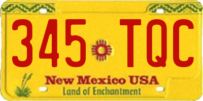 NM license plate 345TQC