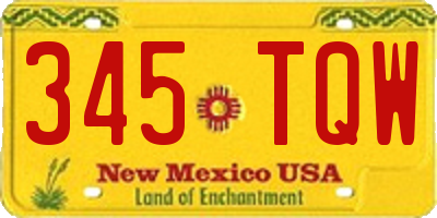 NM license plate 345TQW