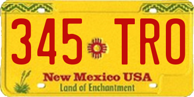 NM license plate 345TRO