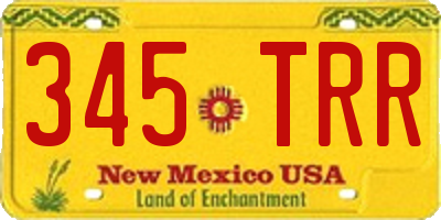 NM license plate 345TRR